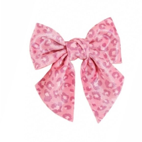 Leopard Print Bow Barrette - Picture 1 of 4